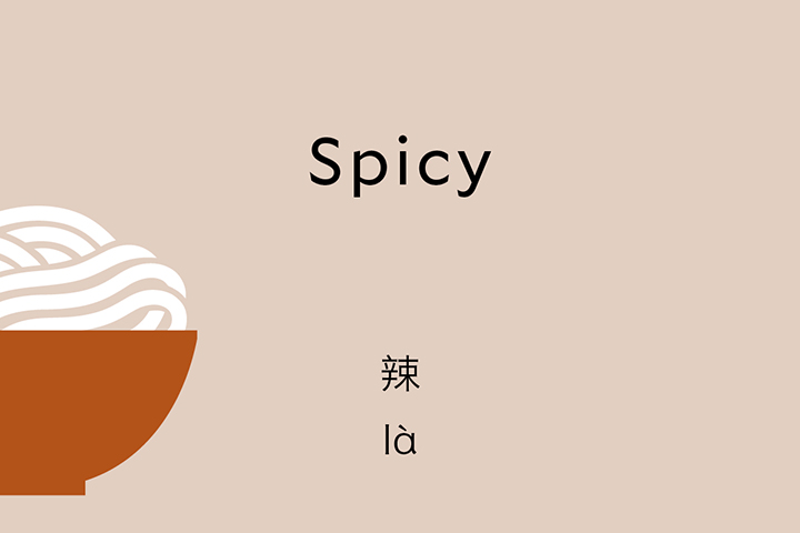 Spicy in Chinese is 辣!