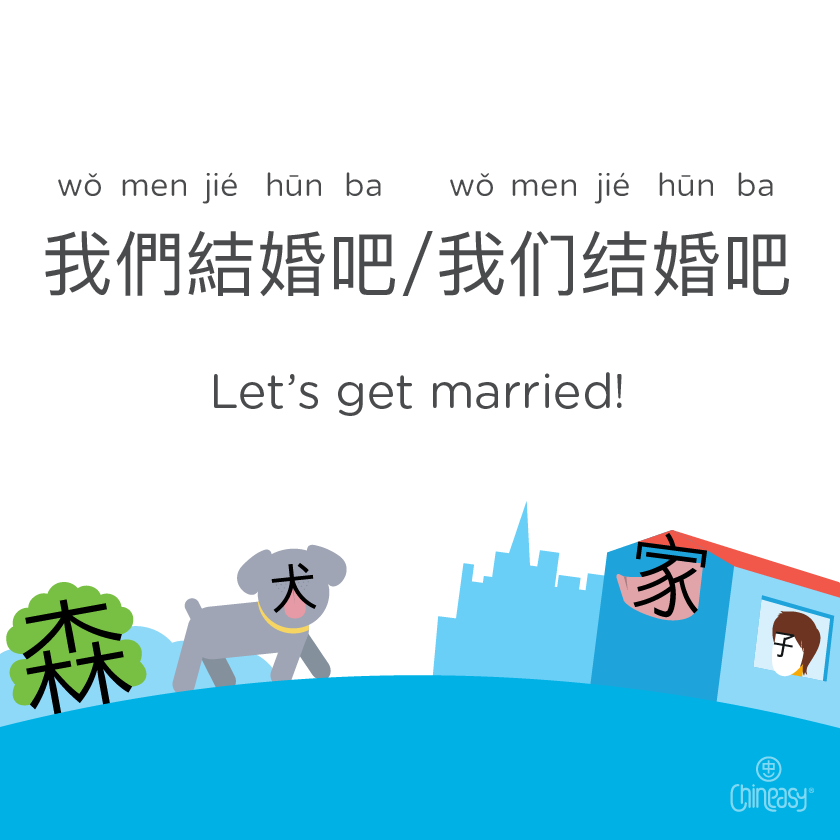 Let’s get married in Chinese