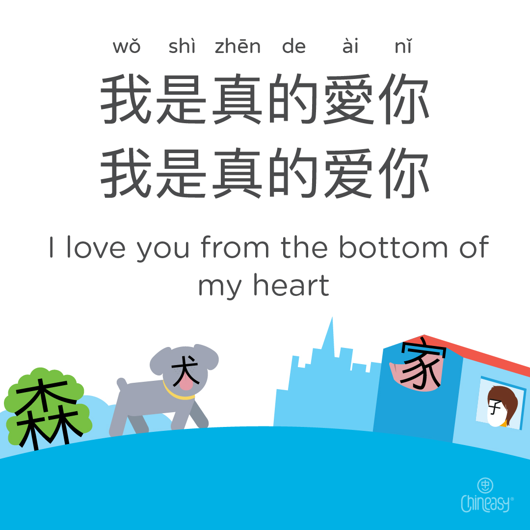 'I love you from the bottom of my heart' in Chinese