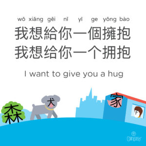 'I want to give you a hug' in Chinese