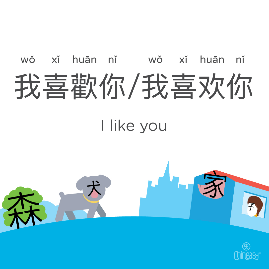 'I like you' in Chinese
